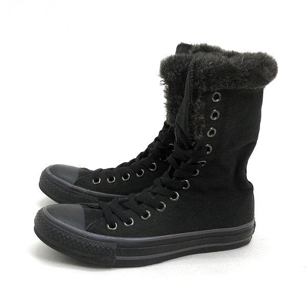 y□【24cm】コンバース/CONVERSEオールスター ボア付ロングスニーカー 