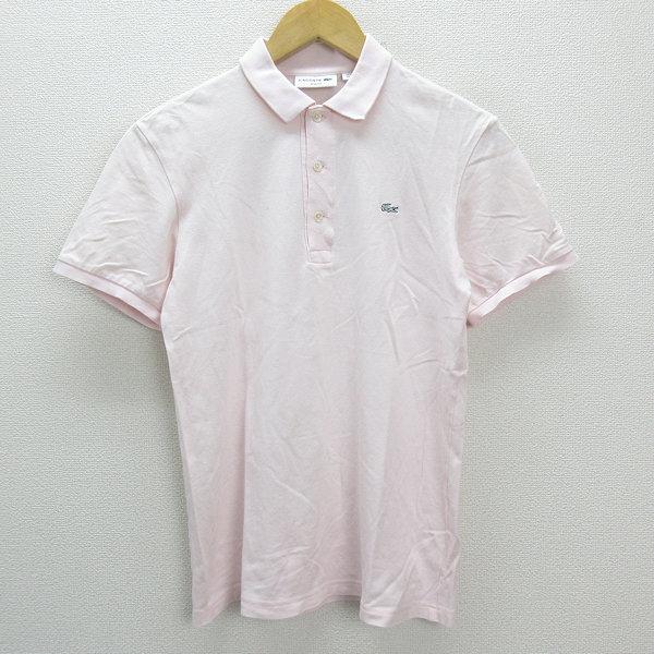 y□銀ワニ□ラコステ/LACOSTE スリムフィット 半袖ポロシャツ【US 5 