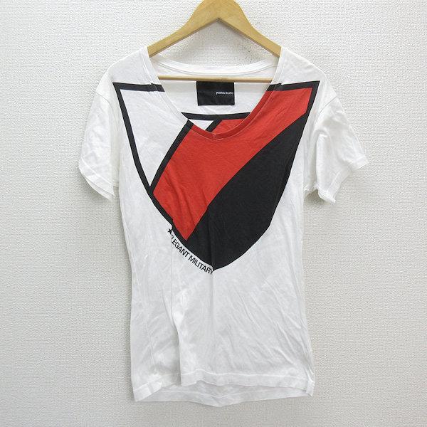 y□ヨシオクボ/yoshio kubo ELEGANT MILITARY VネックTシャツ□白 