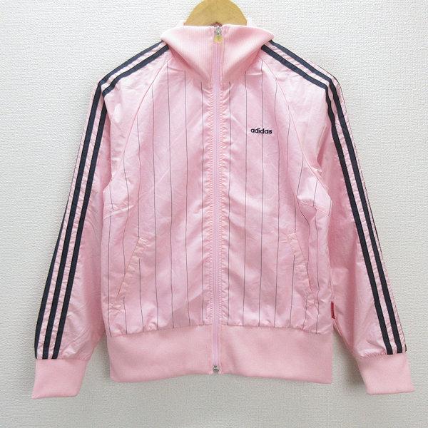 y□アディダスオリジナルス/ADIDASストライプ柄ナイロンジャケット 