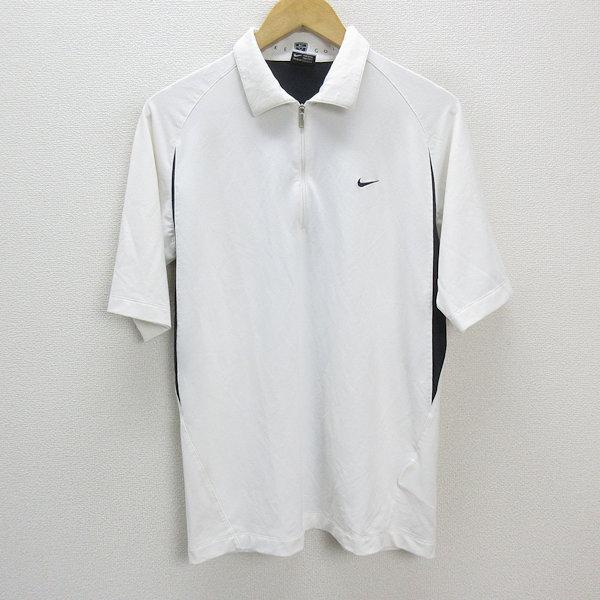 S ナイキゴルフ Nike Golf ロゴ刺繍 ハーフジップ 半袖シャツ ゴルフウェア M 白 Mens 107 中古 21 10 26 S5 マニライズ ユーズドストア 通販 Yahoo ショッピング