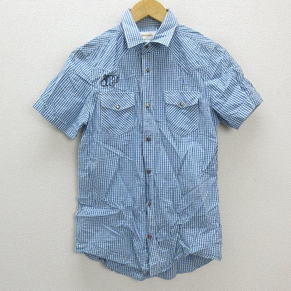 DIESEL 半袖Tシャツ 青 ディーゼル DIESEL Tシャツ メンズ T-DIEGOS-LOGO XSサイズ