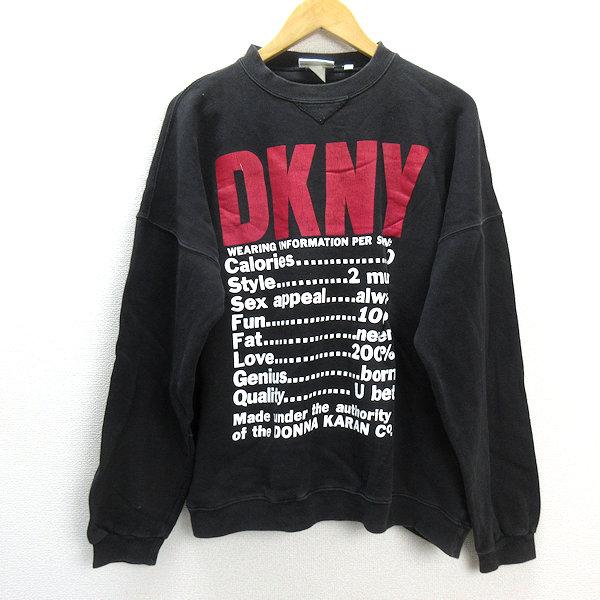 k□90s・古着□ダナキャラン/DKNY JEANS ビッグロゴ スウェット 