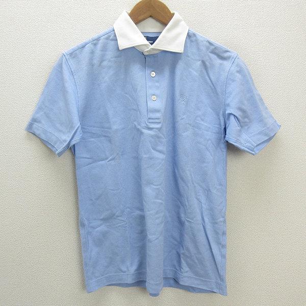 y□美品□フレッドペリー/FRED PERRY クレリック 半袖ポロシャツ□水色