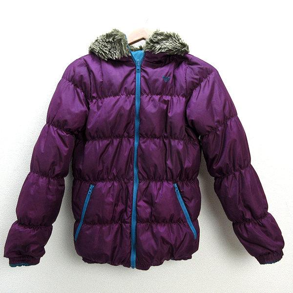 s□ロキシー/Roxy フーディ リバーシブル ダウンジャケット【S】紫 