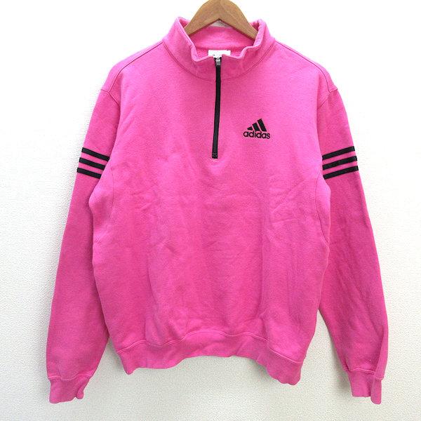 A アディダス Adidas Golf ロゴ刺繍 モックネック ハーフジップ 長袖スウェットトレーナー O ピンク Mens 52 中古 22 02 19 マニライズ ユーズドストア 通販 Yahoo ショッピング