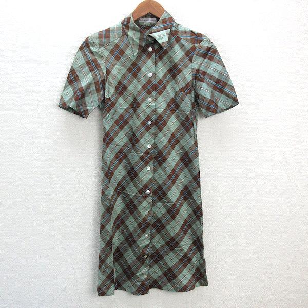 a□ツモリチサト/tsumori chisato チェック柄 半袖 シャツワンピース  