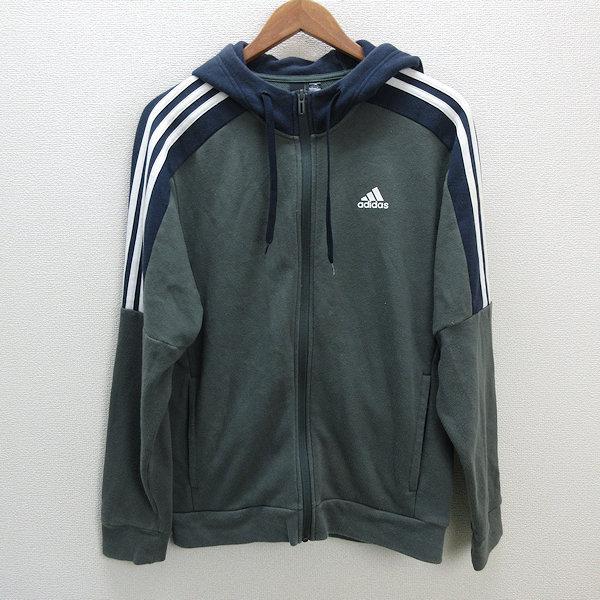 A アディダス Adidas ロゴプリント ジップアップパーカー スウェット地 L 緑 Mens 98 中古 22 03 19 A12 マニライズ ユーズドストア 通販 Yahoo ショッピング