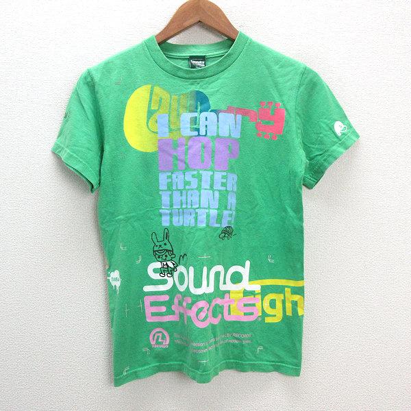 s□日本製□ランドリー/Laundry バックプリント 半袖Tシャツ 【S】緑  