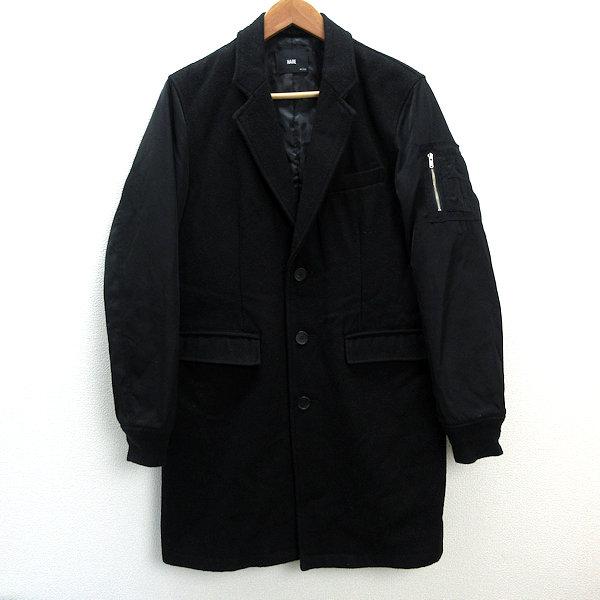 k□ハレ/HARE チェスターコート/MA-1デザイン【M】黒/MENS□54【中古 