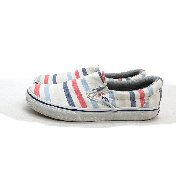 s□【24.5cm】バンズ/VANS ボーダー柄 スリッポン スニーカー V98CL 