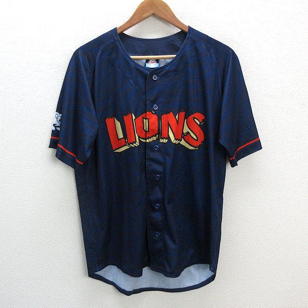 k□埼玉西武ライオンズ/LIONS 半袖ユニフォーム/応援グッズ/前開き【M