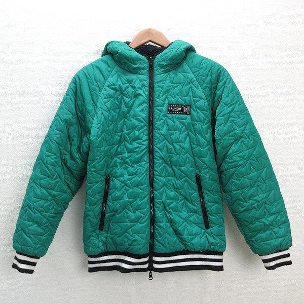 y□ランドリー/LAUNDRY裏地フリース リバーシブルジャケット□緑/黒  