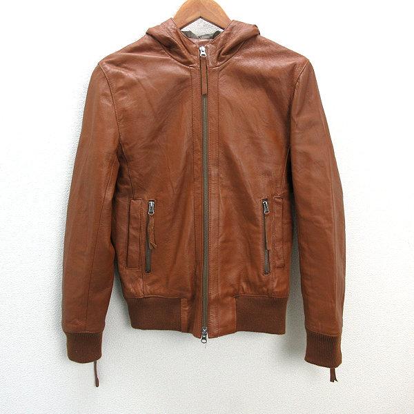 y□美品□HVC/エイチブイシー 豚革ビッグレザージャケット□茶【メンズ 