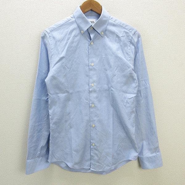 s□ザラ/ZARA 長袖ボタンダウンシャツ/ワイシャツ【USA S】水色 s□ザラ/ZARA 長袖ボタンダウンシャツ/ワイシャツ【USA S】水色