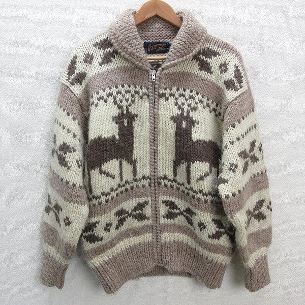 k□マックホープ/MAC HOPE トナカイ柄 カウチンニットセーター