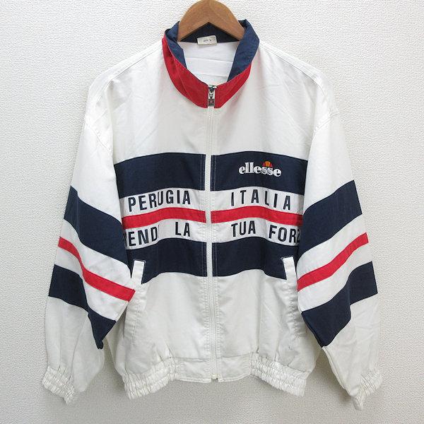 k□90年代□エレッセ/ellesse トリコロール ヴィンテージブルゾン/下北