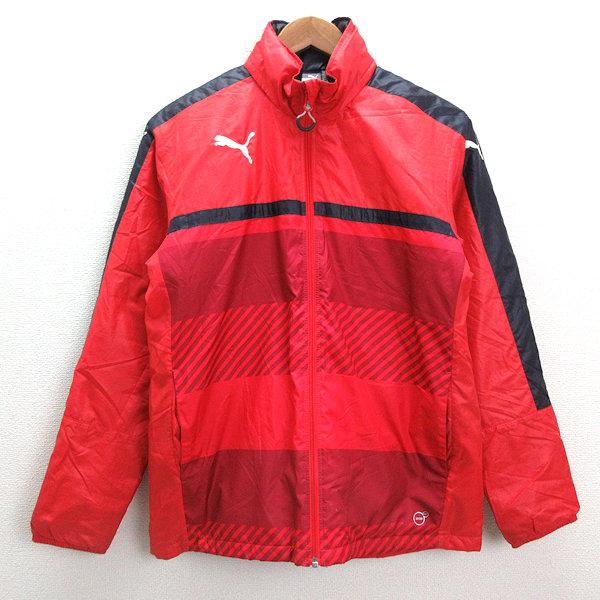 ビンテージ】PUMA 赤/白 ストライプ ウィンドブレーカー S〜М ビンテージ】PUMA 赤/白 ストライプ ウィンドブレーカー S〜М