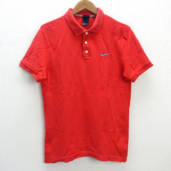 z□ナイキ/NIKE ロゴ刺繍/半袖ポロシャツ【XL】赤/MENS/4【中古