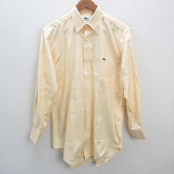 y□ラコステ/LACOSTE ボタンダウン長袖カッターシャツ□黄色系【 39‐81