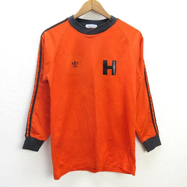 k□80年代□アディダス/adidas 長袖ゲームシャツ/背番号入り【S程度 