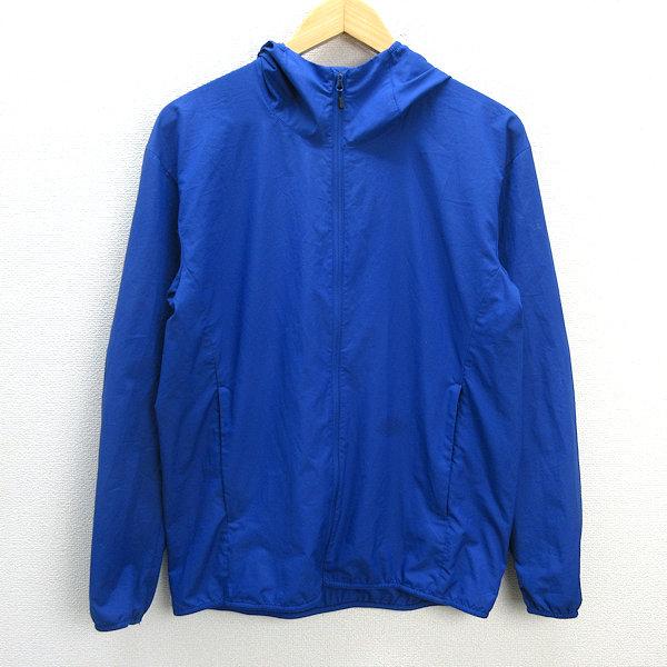 U□ユニクロ/UNIQLO イポケッタブルUVカットパーカ【M】青/MENS□100