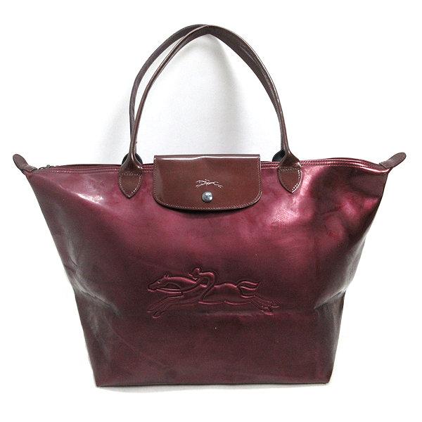 k□ロンシャン/Longchamp エナメルトートバッグ/BAG/LADIES□79【中古 