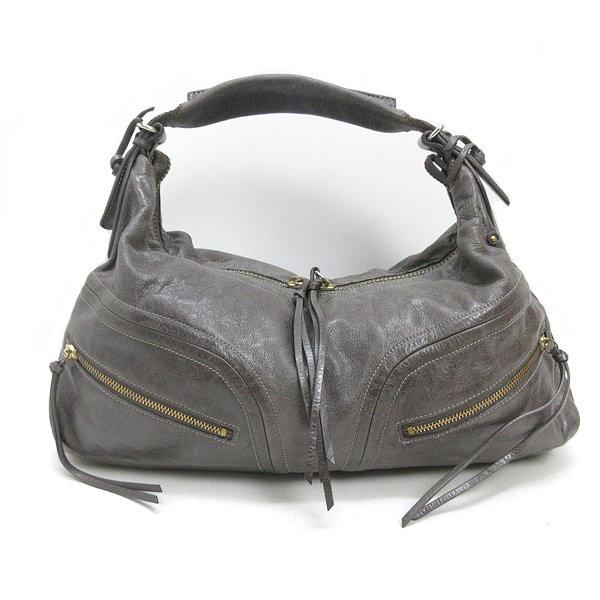 k□サザビー/SAZABY レザーハンドバッグ/肩掛け可能/灰色系/BAG/LADIES  