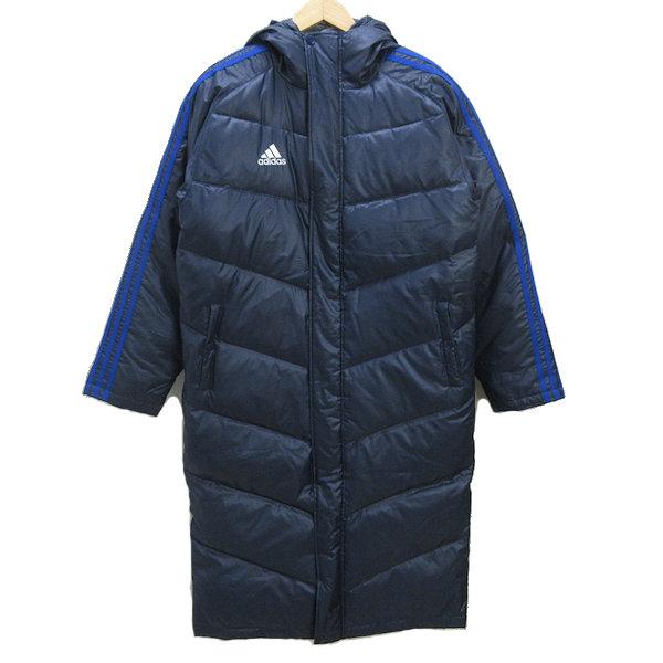 y□美品□アディダス/ADIDAS ロングダウンジャケット/ベンチコート□紺 