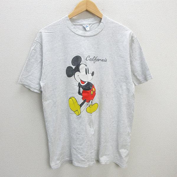 y□USA製 90'S□ベルバシーン/Velva Sheen ミッキーマウス 霜降りT