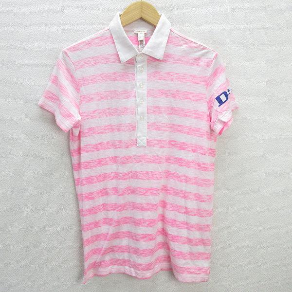 k□ディーゼル/DIESEL ボーダー柄 半袖ポロシャツ【M】ピンク/MENS□5 