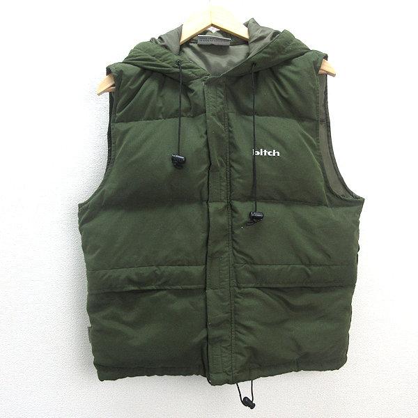 y□ビッチ/BITCH フーディーダウンベスト□緑【メンズL】MENS/レトロ 