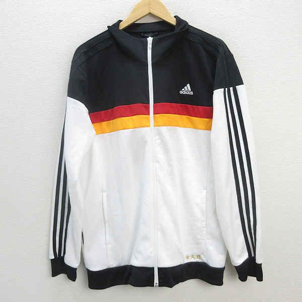 adidas ジャージ ジャケット Mサイズ 黒/白 adidas 【古着】adidas（アディダス） 黒×白 トラックジャケット
