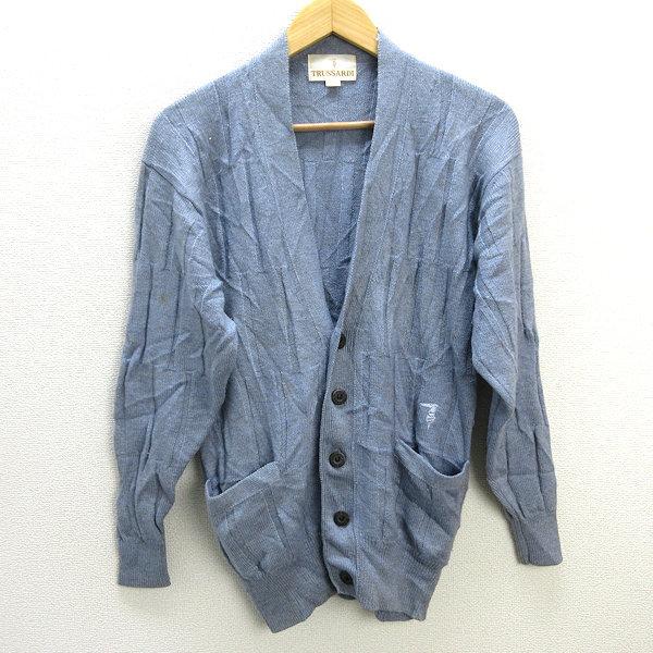 z□トラサルディ/TRUSSARDI ウールニットカーディガン【L】水色 z□トラサルディ/TRUSSARDI ウールニットカーディガン【L】水色