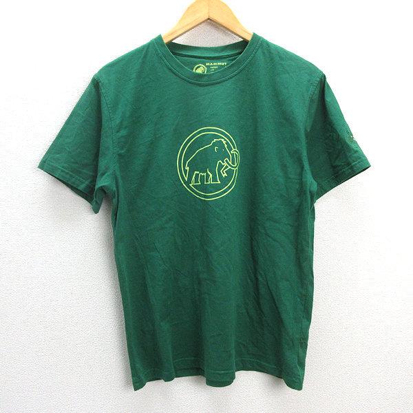 y□ポルトガル製□マムート/MAMMUT サークルプリントTシャツ□緑【日本 