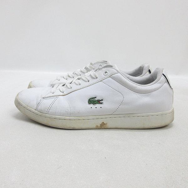 y□【US9】ラコステ/LACOSTE CARNABY WHITE レザーシューズ/7 