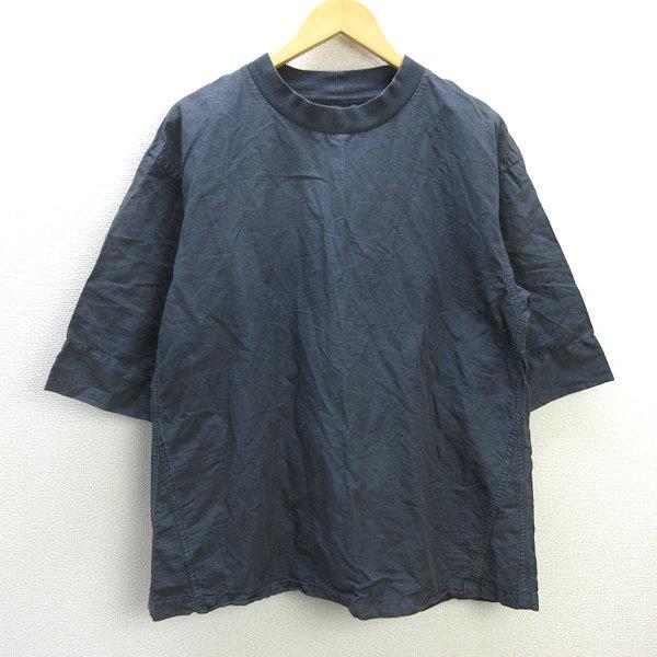 美品 マーガレットハウエル プルオーバー シャツ 七分袖 メンズ M k□マーガレットハウエル/MHL リネンブレンド 七分袖プルオーバー