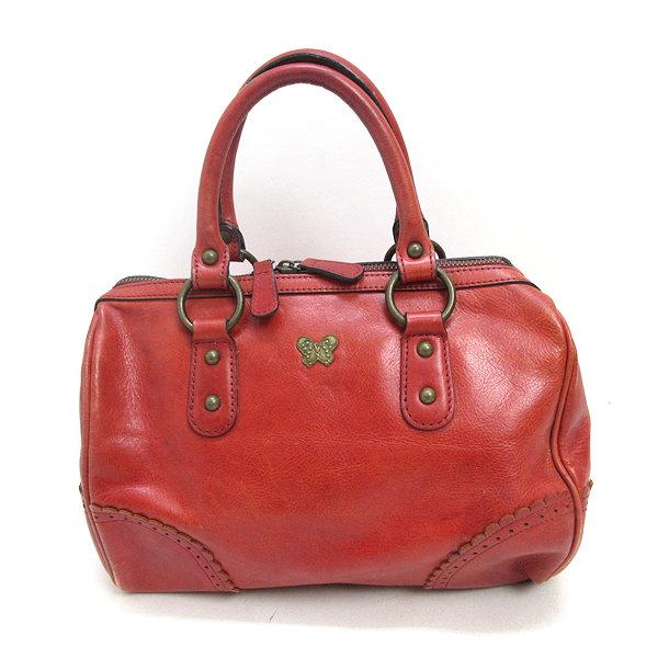 k□アナスイ/ANA SUI レザーハンドバッグ/トートバッグ/赤/BAG/LADIES