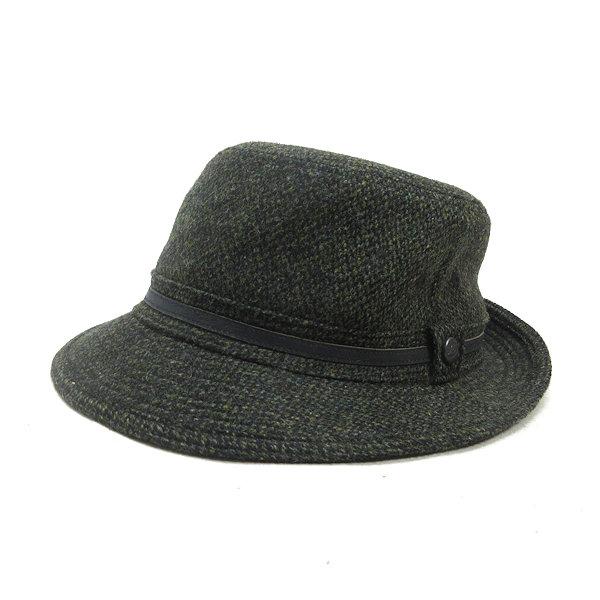 H□日本製□ボルサリーノ/Borsalino ウールハット 帽子【56.5cm】深緑