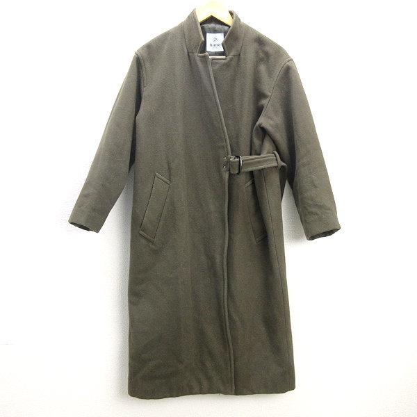 H□ナノユニバース/nano＆co ウールロングコート ベルト付き【36 