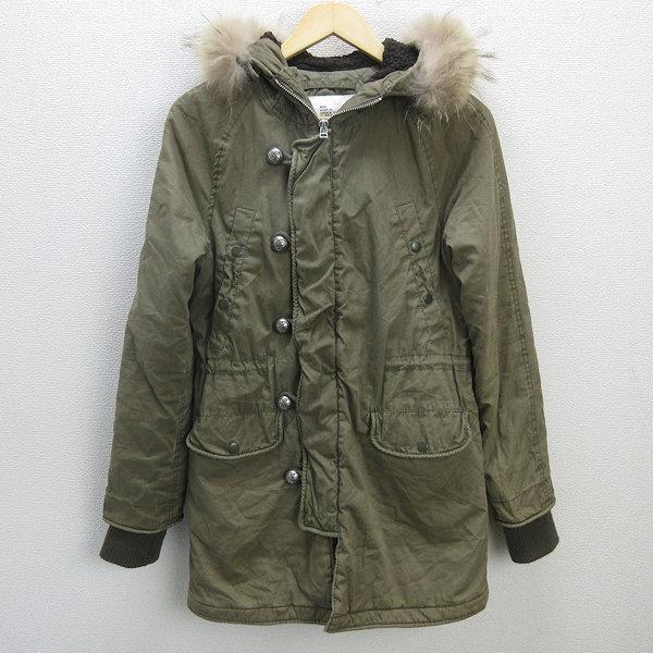 H□マウジー/moussy リアルファー付き ミリタリーコート【1】カーキ 