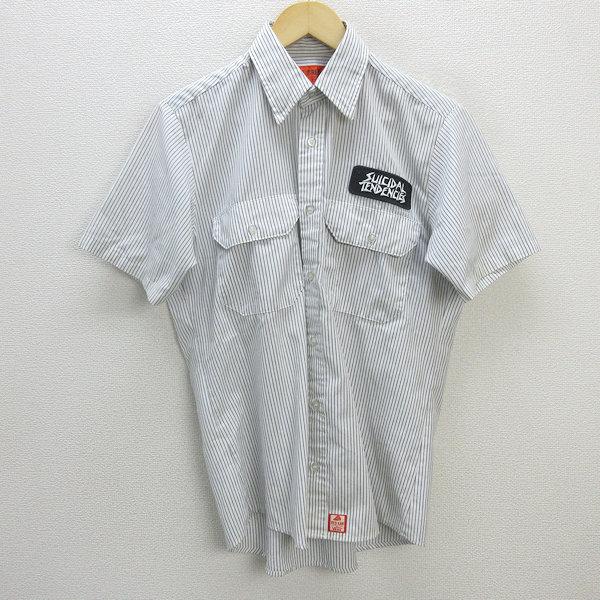 D□バンズ/VANS×REDKAP 半袖ワークシャツ/ストライプ【S】白/MENS/41 