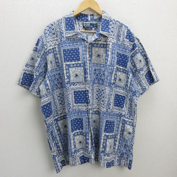 Q□BIGサイズ□ラルフローレン/Ralph Lauren CLAYTONリネンシャツ/半袖