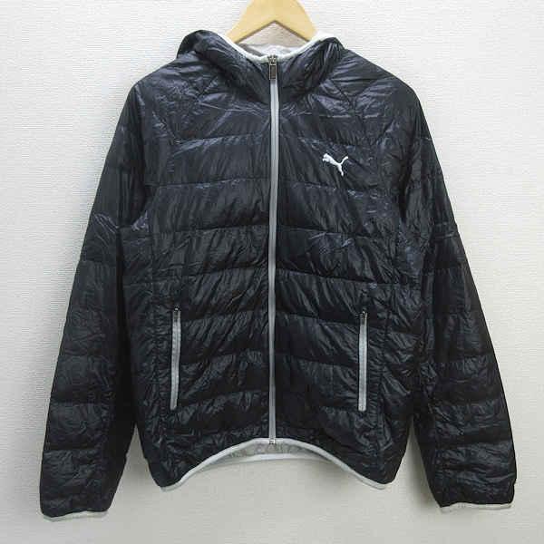 D□プーマ/puma ナイロン ダウンジャケット JKT【M】黒/MENS/142【中古 