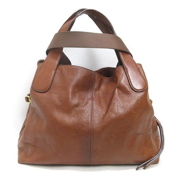 H□フォッシル/FOSSIL 2WAY レザーショルダーバッグ トートバッグ 茶  