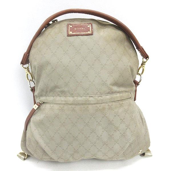 H□サザビー/SAZABY 2WAY ナイロンリュック トートバッグ ベージュ BAG 