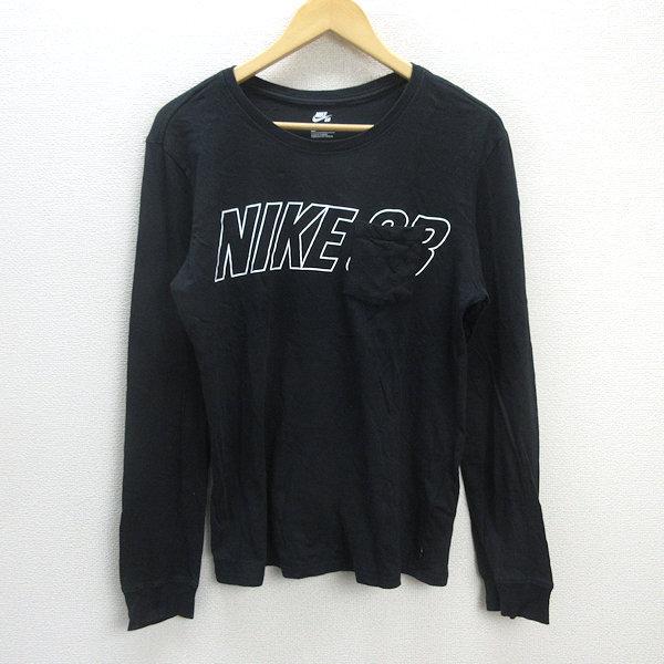 G□ナイキ/NIKE ロングスリーブシャツ/カットソー【L】黒/men's