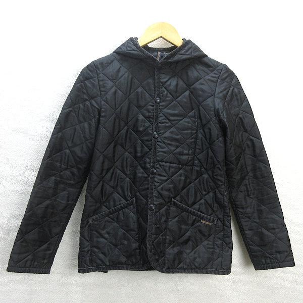 H□英国製□ラベンハム/LAVENHAM 中綿キルティングジャケット【36】黒  