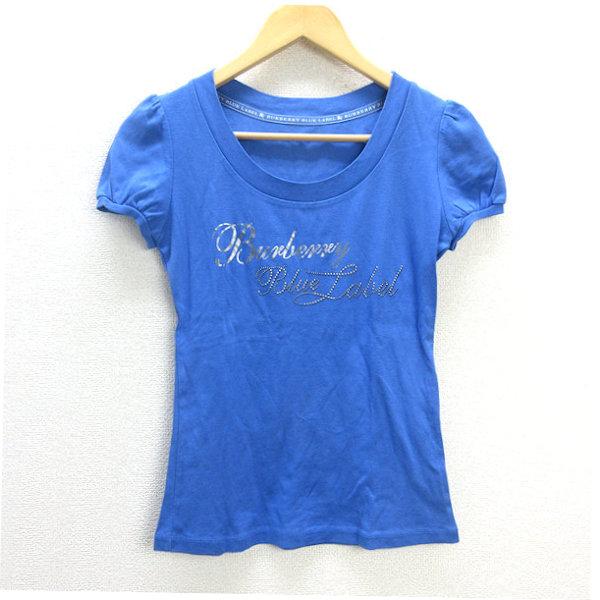 G□バーバリー/Burberry bluelabel Tシャツ/コットン【38】青/LADIES 