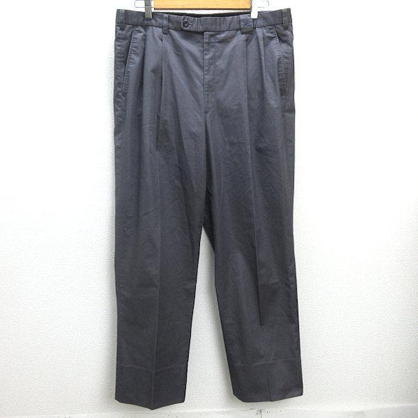 00s BURBERRY モヘア混 チャコール ツータック ワイドスラックス 00s
